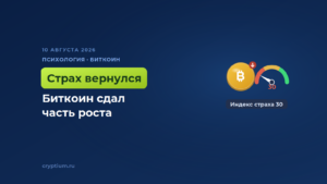 Биткоин растерял часть роста выходных, а страх на рынке снова усилился