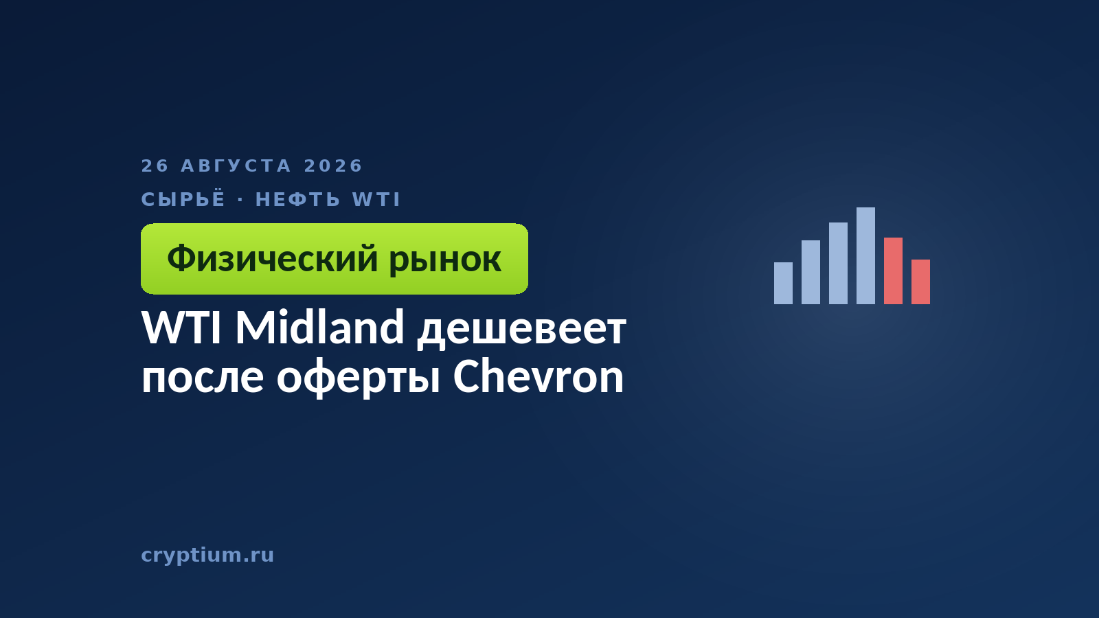 WTI Midland дешевеет после оферты Chevron