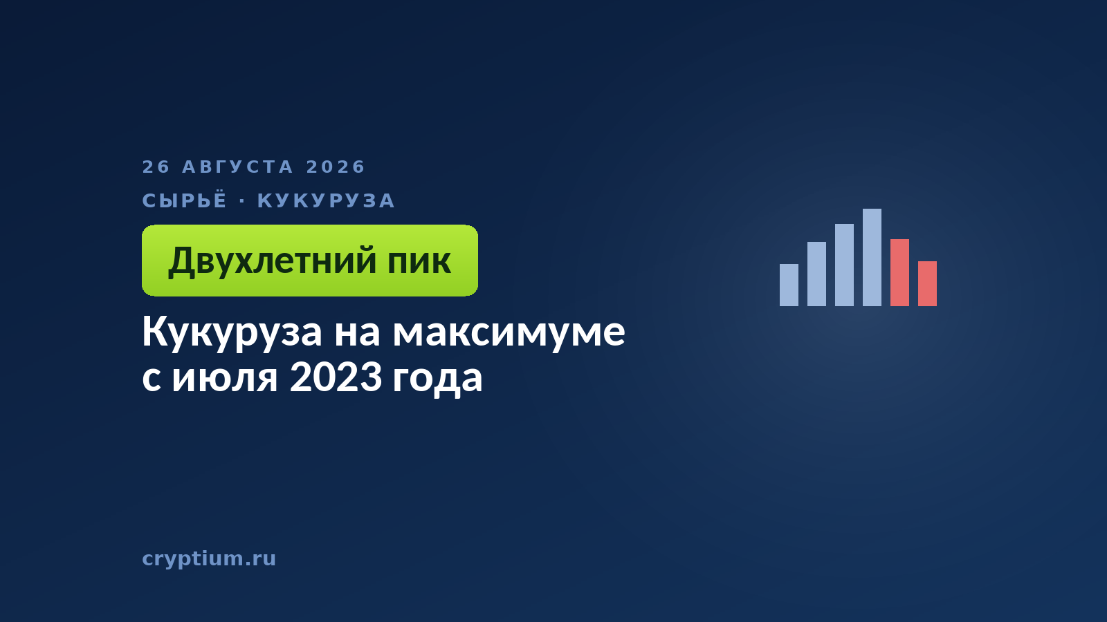 Кукуруза на максимуме с июля 2023 года