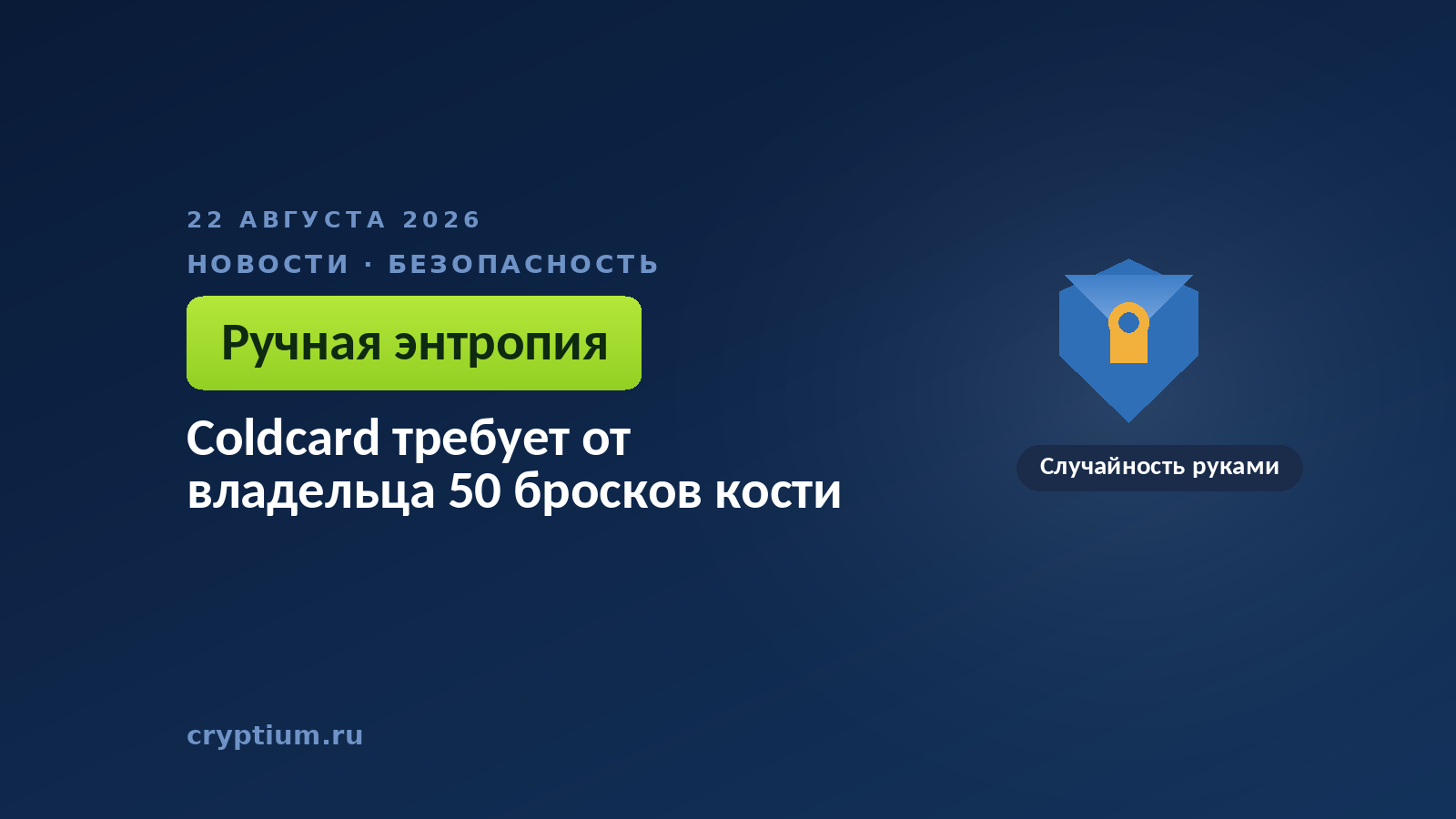 Щит на тёмном фоне — образ защиты ключа, которую усилили в прошивке кошелька