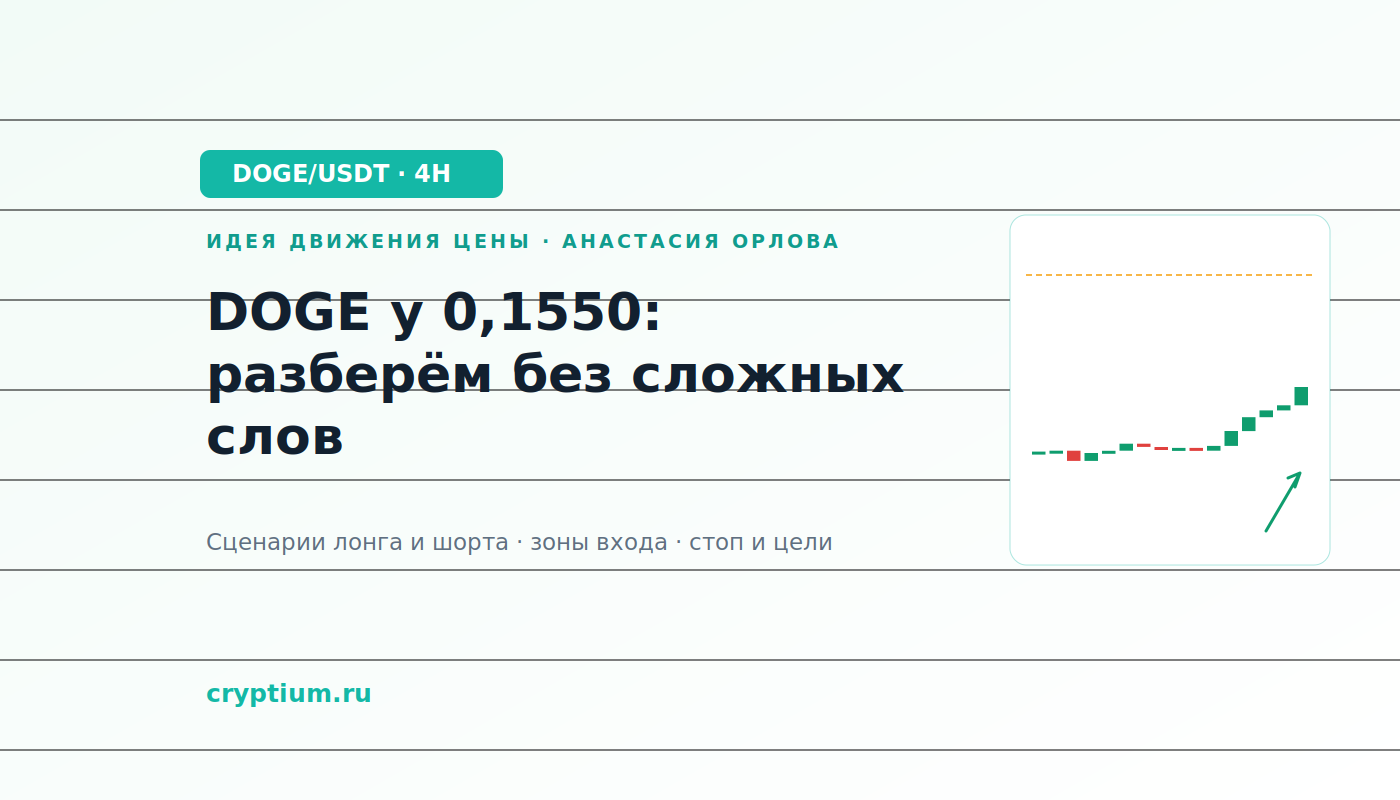 Баннер идеи DOGE/USDT — DOGE у 0,1550: разберём без сложных слов