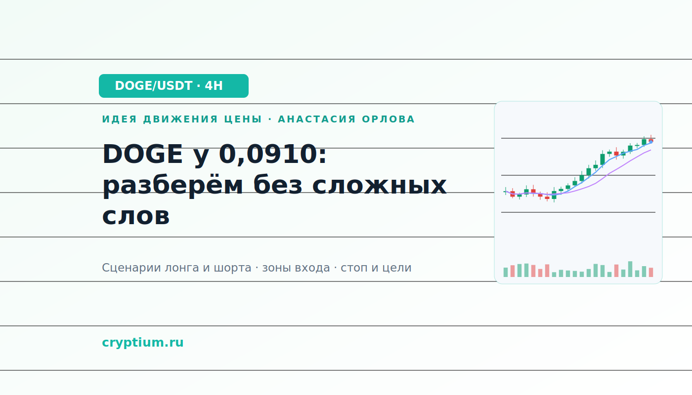 Баннер идеи DOGE/USDT — DOGE у 0,0910: разберём без сложных слов