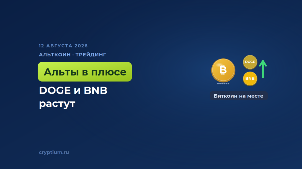 Dogecoin и BNB лидируют среди крупных монет, а биткоин стоит у 63 тысяч