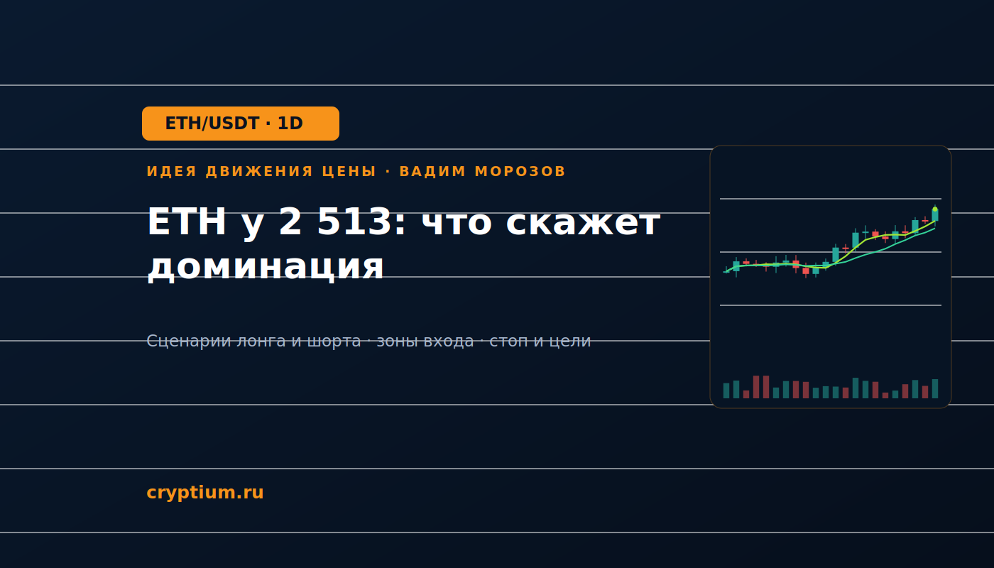Баннер идеи ETH/USDT — ETH у 2 513: что скажет доминация