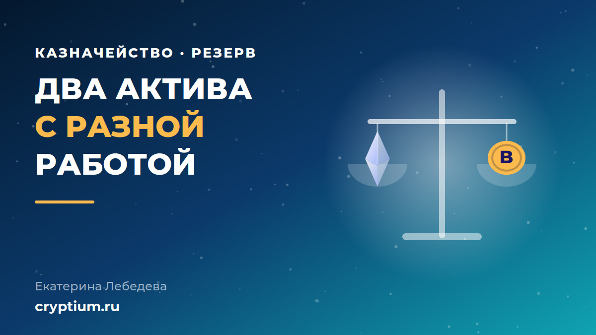 ETH и биткоин на весах: два цифровых резерва компании с разной ролью в балансе