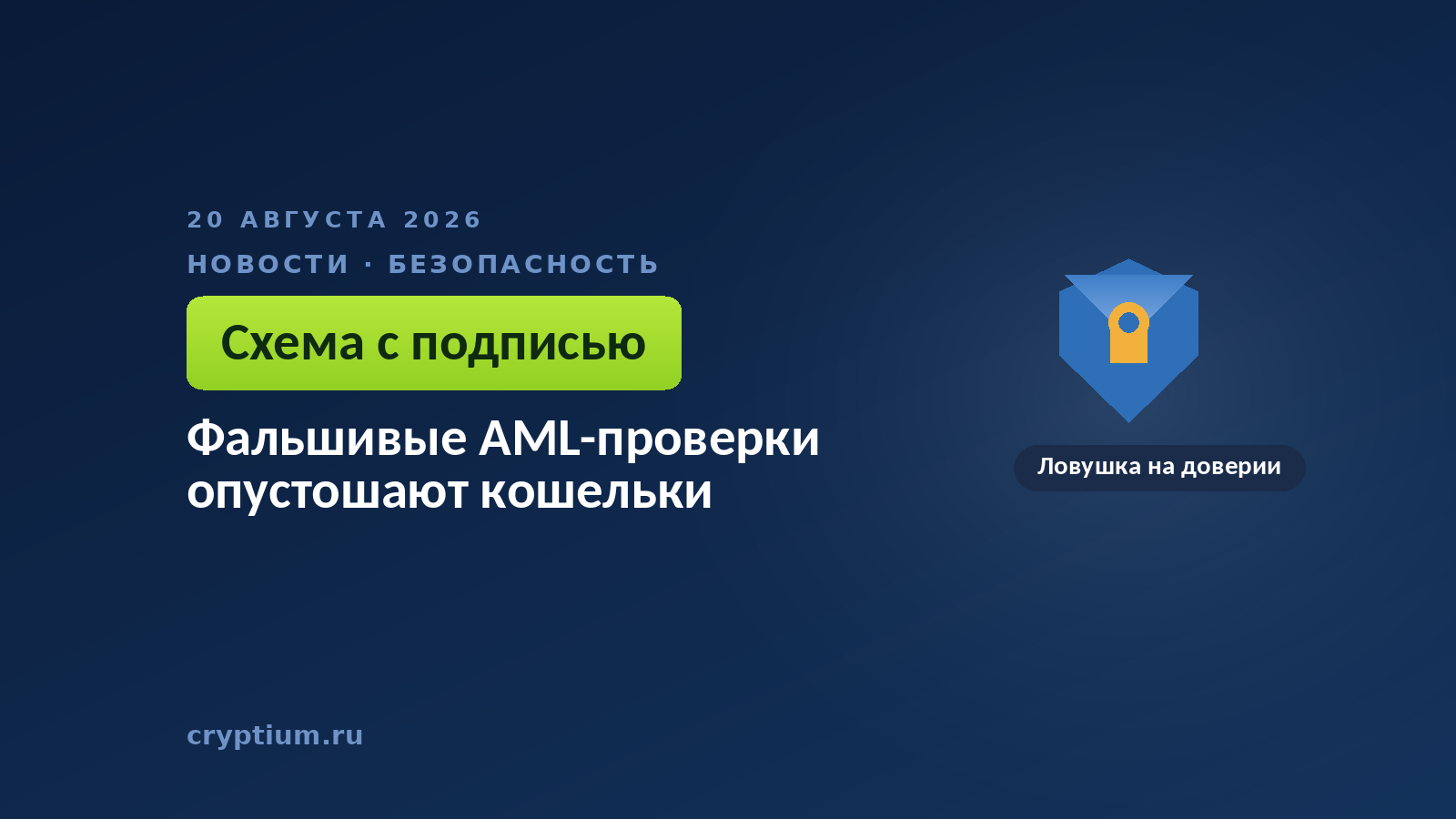 Щит с трещиной на тёмном фоне — образ защиты, которую обходят через поддельную страницу проверки