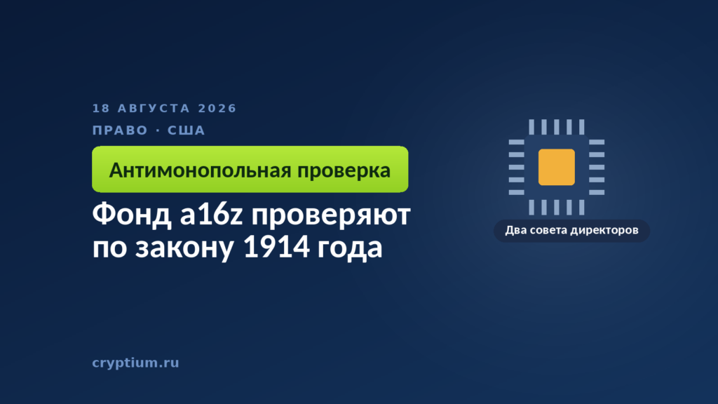 Тёмно-синяя обложка Cryptium с микросхемой — к материалу о расследовании против венчурного фонда