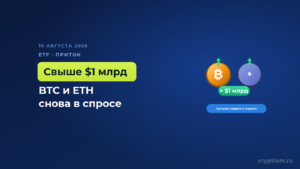 Фонды на биткоин и Ethereum показали лучшую неделю с апреля, собрав свыше миллиарда долларов