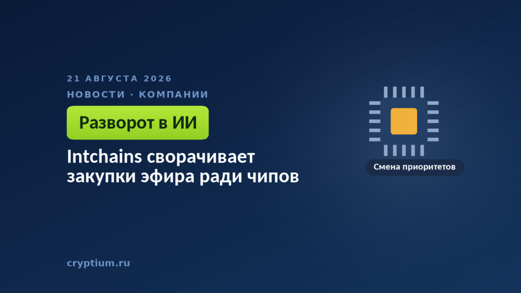 Микросхема на тёмном фоне — образ ставки на разработку вместо накопления монет