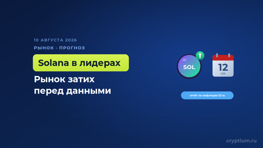 Крипторынок затих в ожидании данных по инфляции США, а Solana обновила двухнедельный максимум