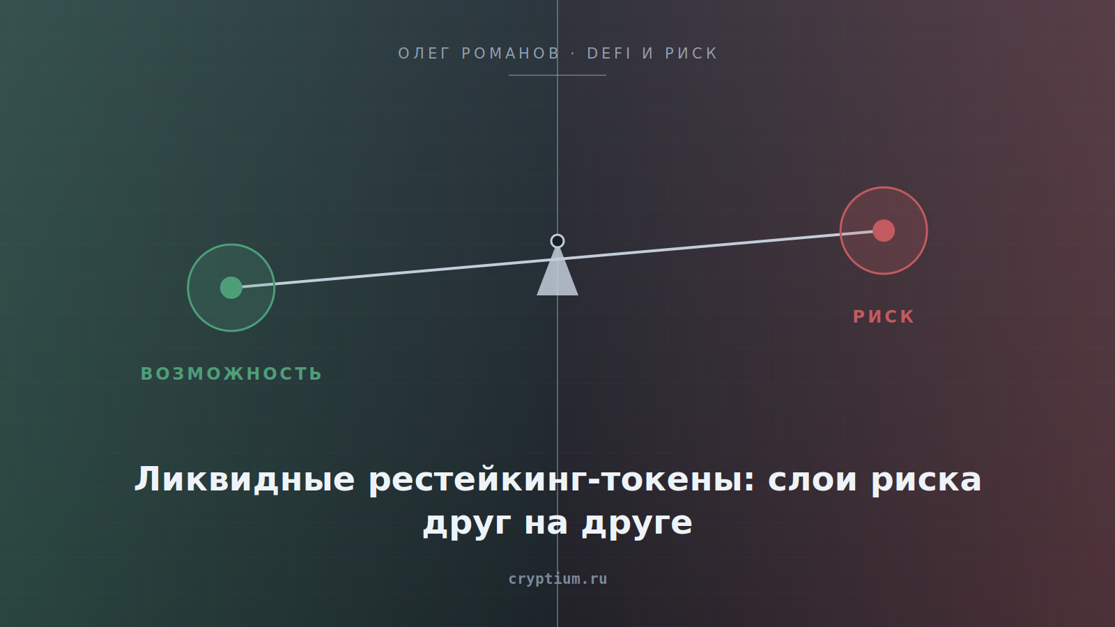 Схема весов возможности и риска — обложка статьи о ликвидном рестейкинге