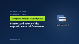 Тёмно-синяя обложка Cryptium с двумя платёжными картами — к материалу о конкуренции платёжных сетей за расчётную инфраструктуру