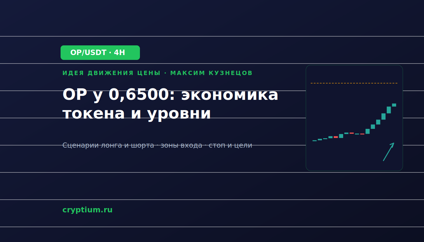 Баннер идеи OP/USDT — OP у 0,6500: экономика токена и уровни