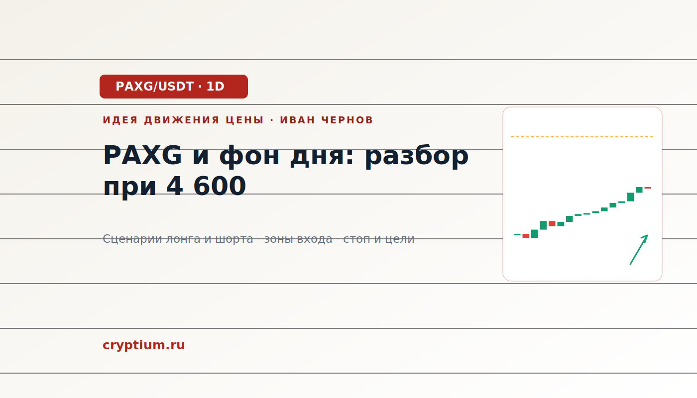 Баннер идеи PAXG/USDT — PAXG и фон дня: разбор при 4 600