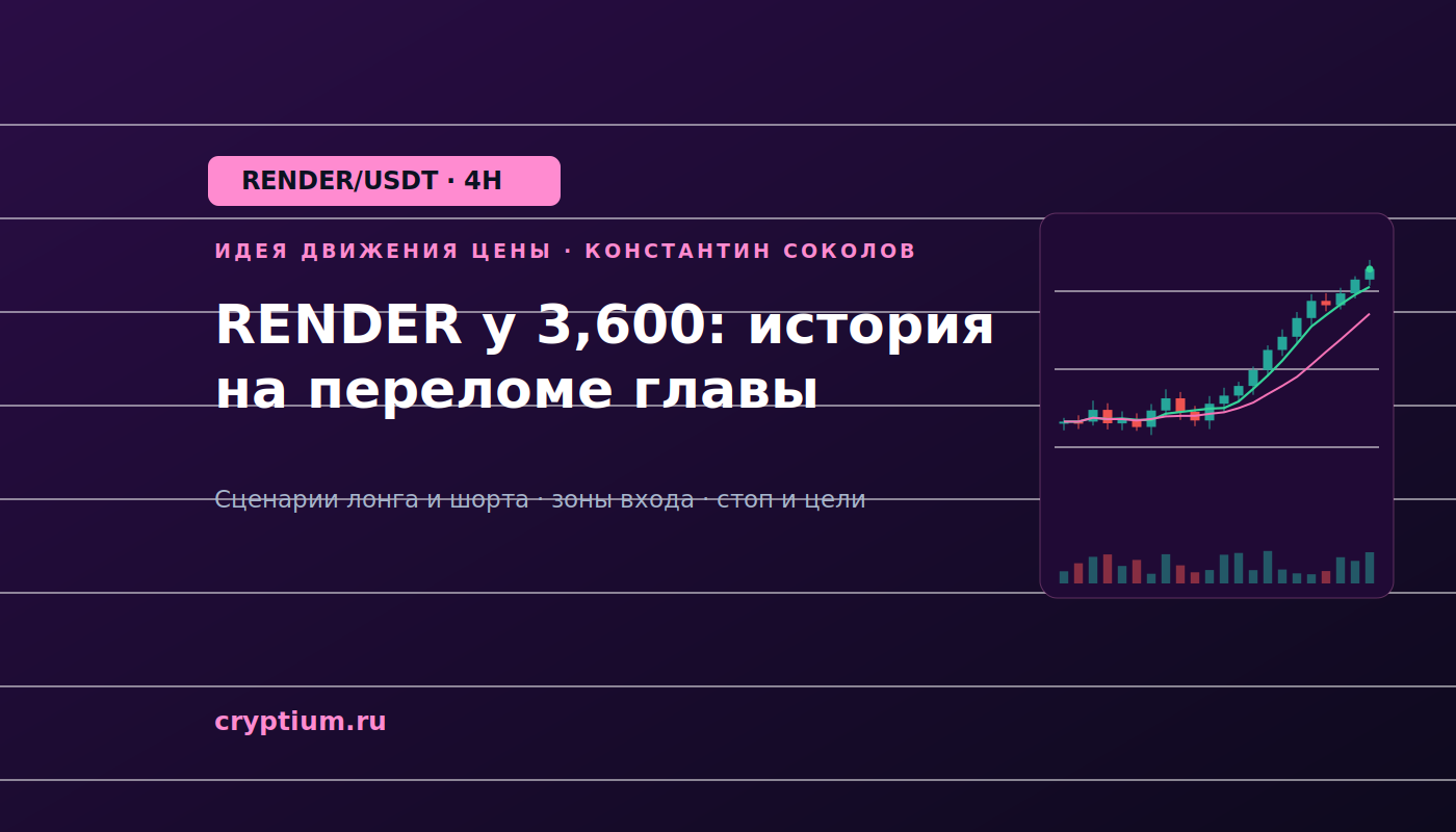 Баннер идеи RENDER/USDT — RENDER у 3,600: история на переломе главы