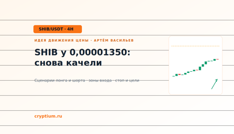 Баннер идеи SHIB/USDT — SHIB у 0,00001350: снова качели