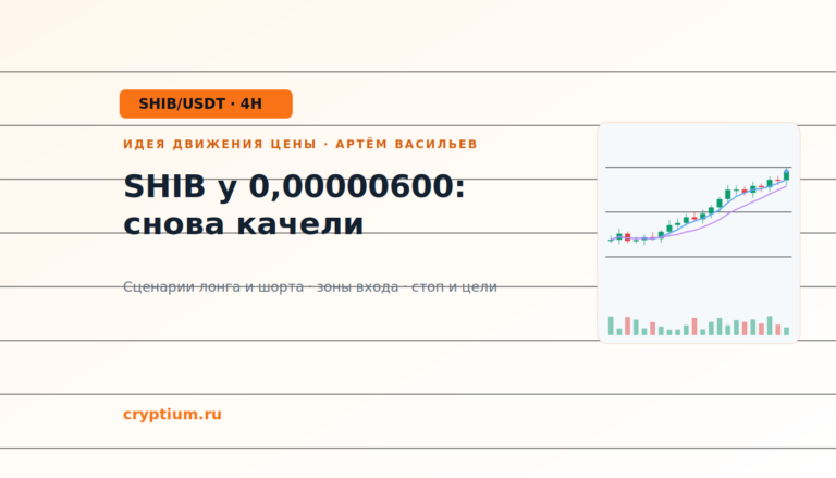 Баннер идеи SHIB/USDT — SHIB у 0,00000600: снова качели