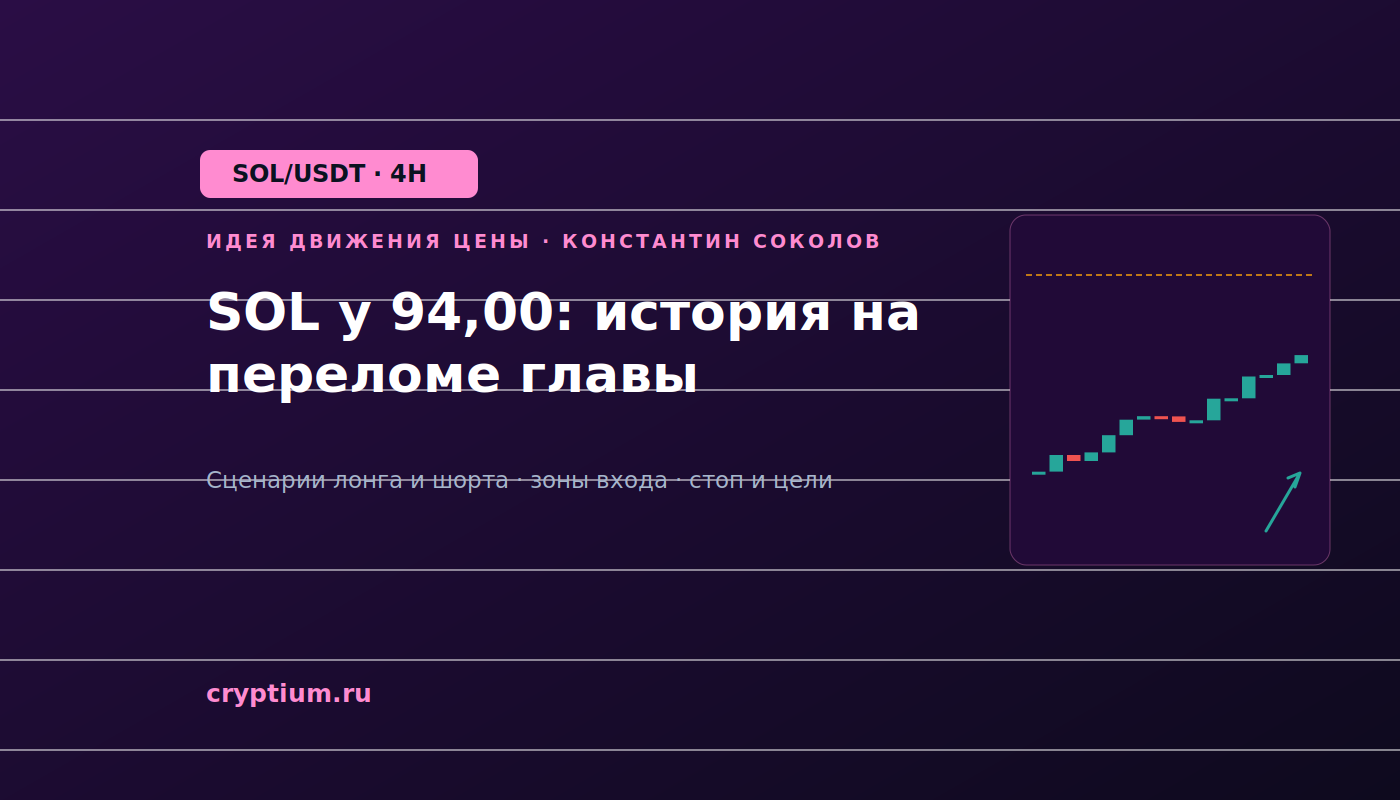 Баннер идеи SOL/USDT — SOL у 94,00: история на переломе главы