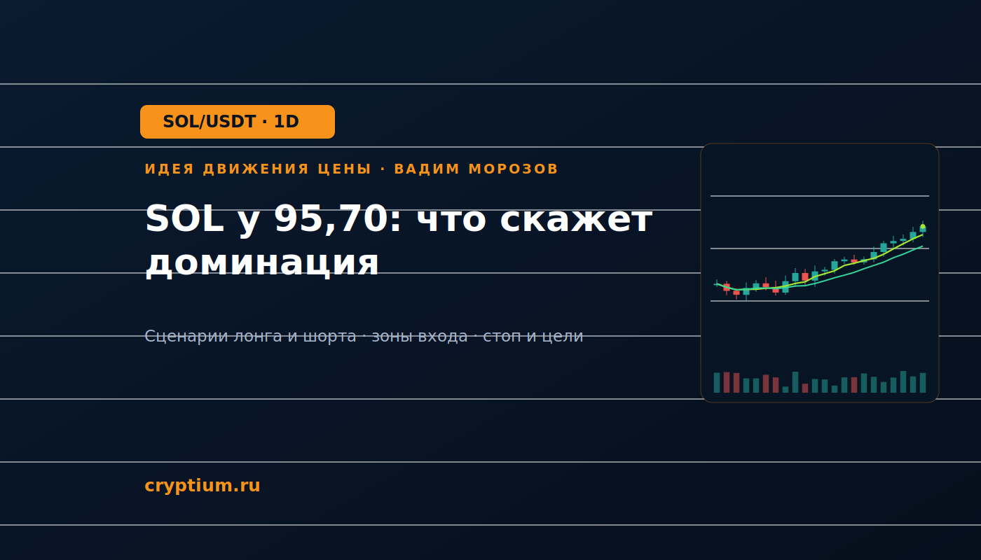 Баннер идеи SOL/USDT — SOL у 95,70: что скажет доминация