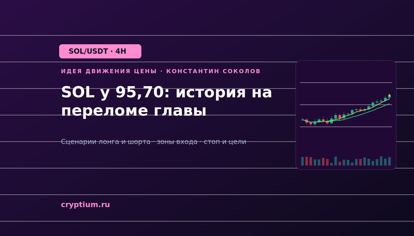 Баннер идеи SOL/USDT — SOL у 95,70: история на переломе главы