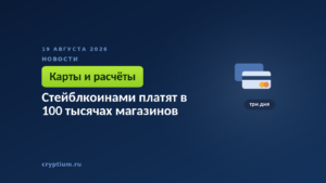Тёмно-синяя обложка Cryptium с платёжными картами — к материалу о расчётах, спрятанных внутри карточных сетей