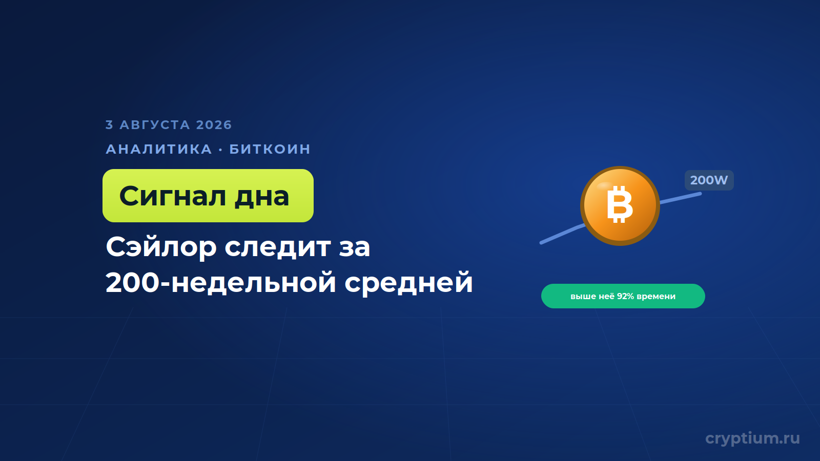 Стратегия Сэйлора начала отслеживать 200-недельную среднюю биткоина как ключевой уровень