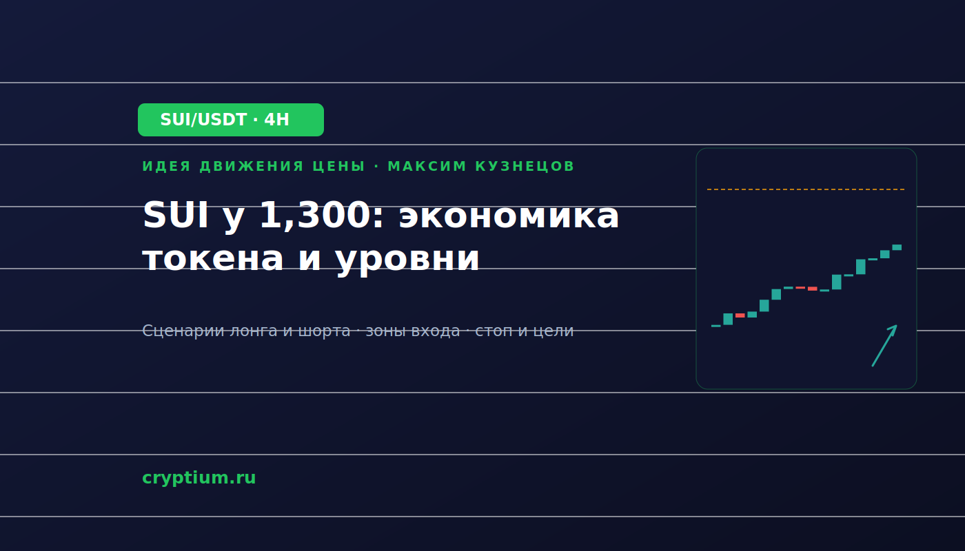 Баннер идеи SUI/USDT — SUI у 1,300: экономика токена и уровни