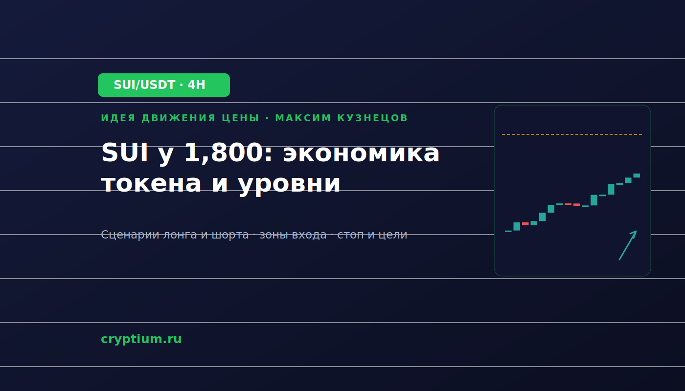Баннер идеи SUI/USDT — SUI у 1,800: экономика токена и уровни