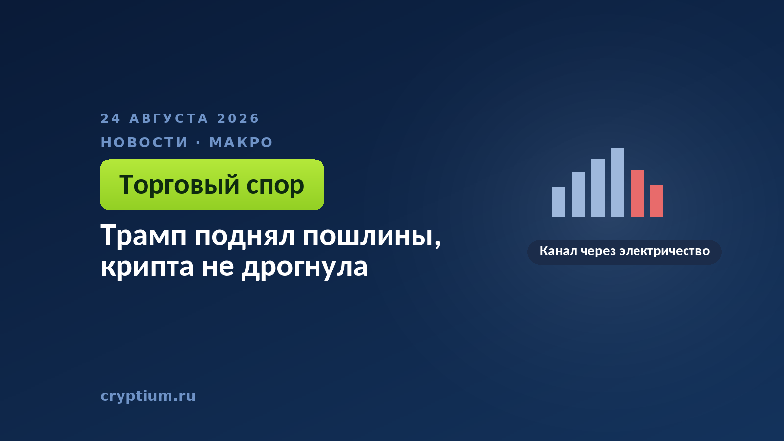 Столбчатая диаграмма с разнонаправленными столбцами — торговая эскалация не отразилась на котировках криптовалют