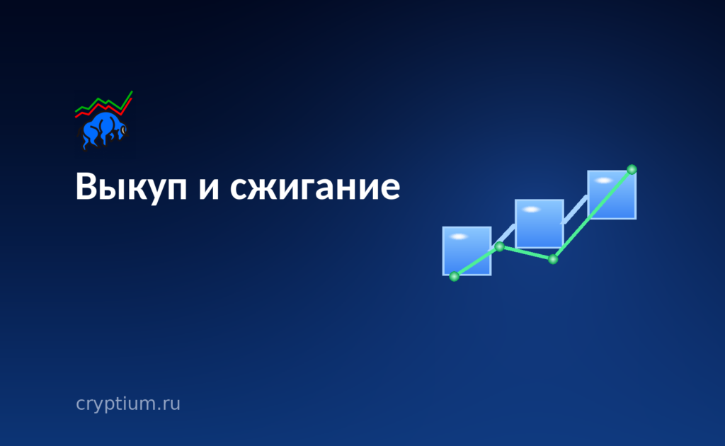 Цепочка блоков и восходящий график на тёмно-синем фоне — обложка разбора о выкупе токена за счёт комиссий протокола