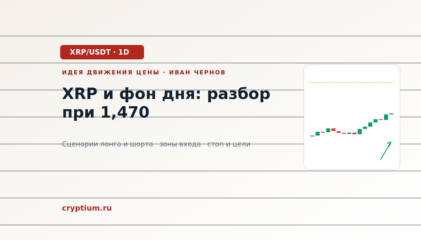 Баннер идеи XRP/USDT — XRP и фон дня: разбор при 1,470