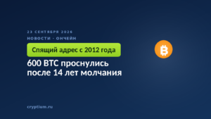 Монета на тёмном фоне — пробуждение адреса ранних лет сети
