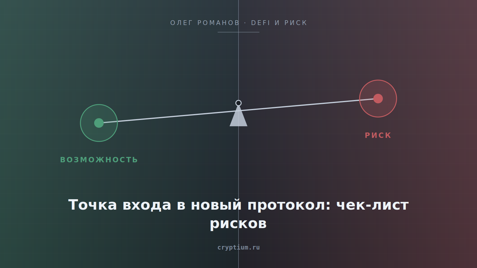 Весы возможности и риска на стальном фоне — обложка статьи о чек-листе входа в протокол
