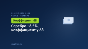 Серебро −6,5%, коэффициент у 68