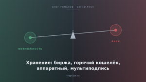 Схема четырёх уровней хранения криптоактивов по назначению