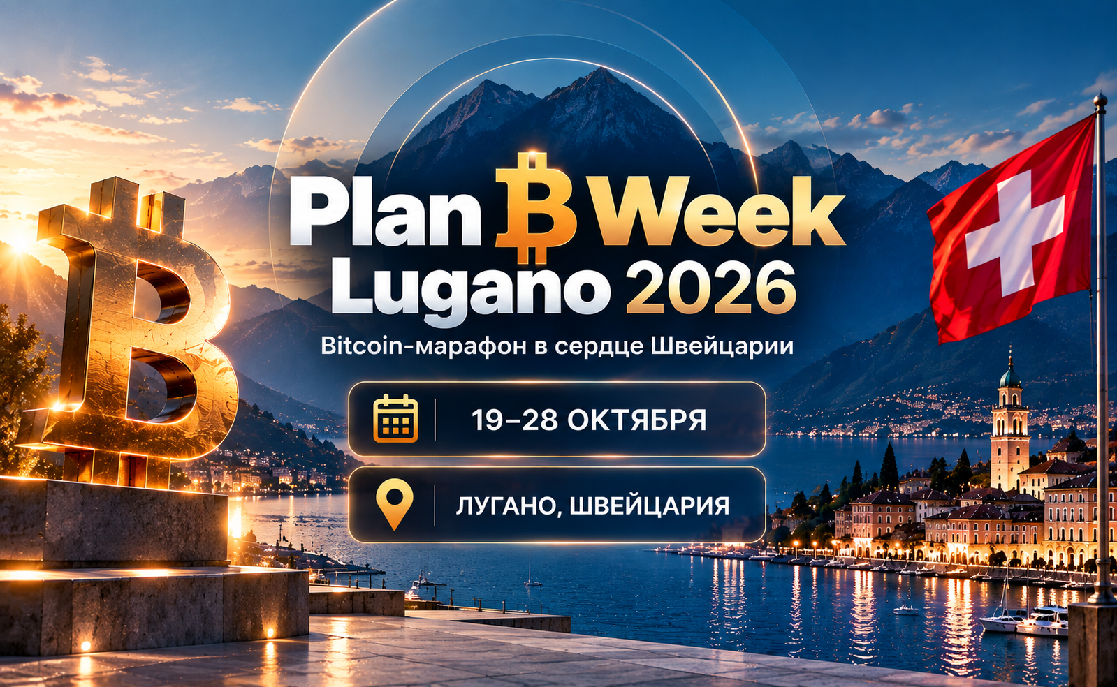 Plan ₿ Week Lugano 2026: 19–28 октября — Bitcoin-марафон в сердце Швейцарии