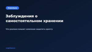 Обложка материала «Какие заблуждения о самостоятельном хранении мешают новичкам»
