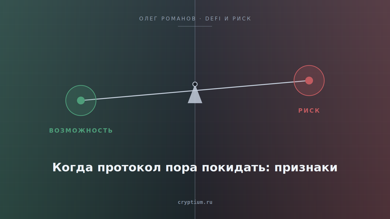Весы возможности и риска на стальном фоне — обложка статьи о признаках выхода из протокола