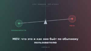 Весы возможности и риска на стальном фоне — обложка статьи о MEV
