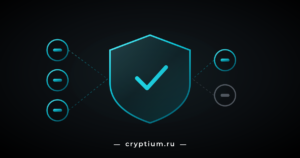Щит с отметкой подтверждения и пять мер защиты вокруг него