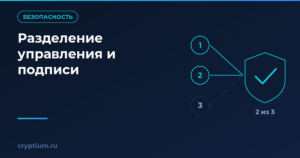 Схема разделения ролей: два ключа из трёх подтверждают операцию