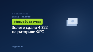 Золото сдало 4 322 на риторике ФРС