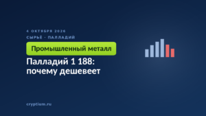 Палладий 1 188: почему дешевеет