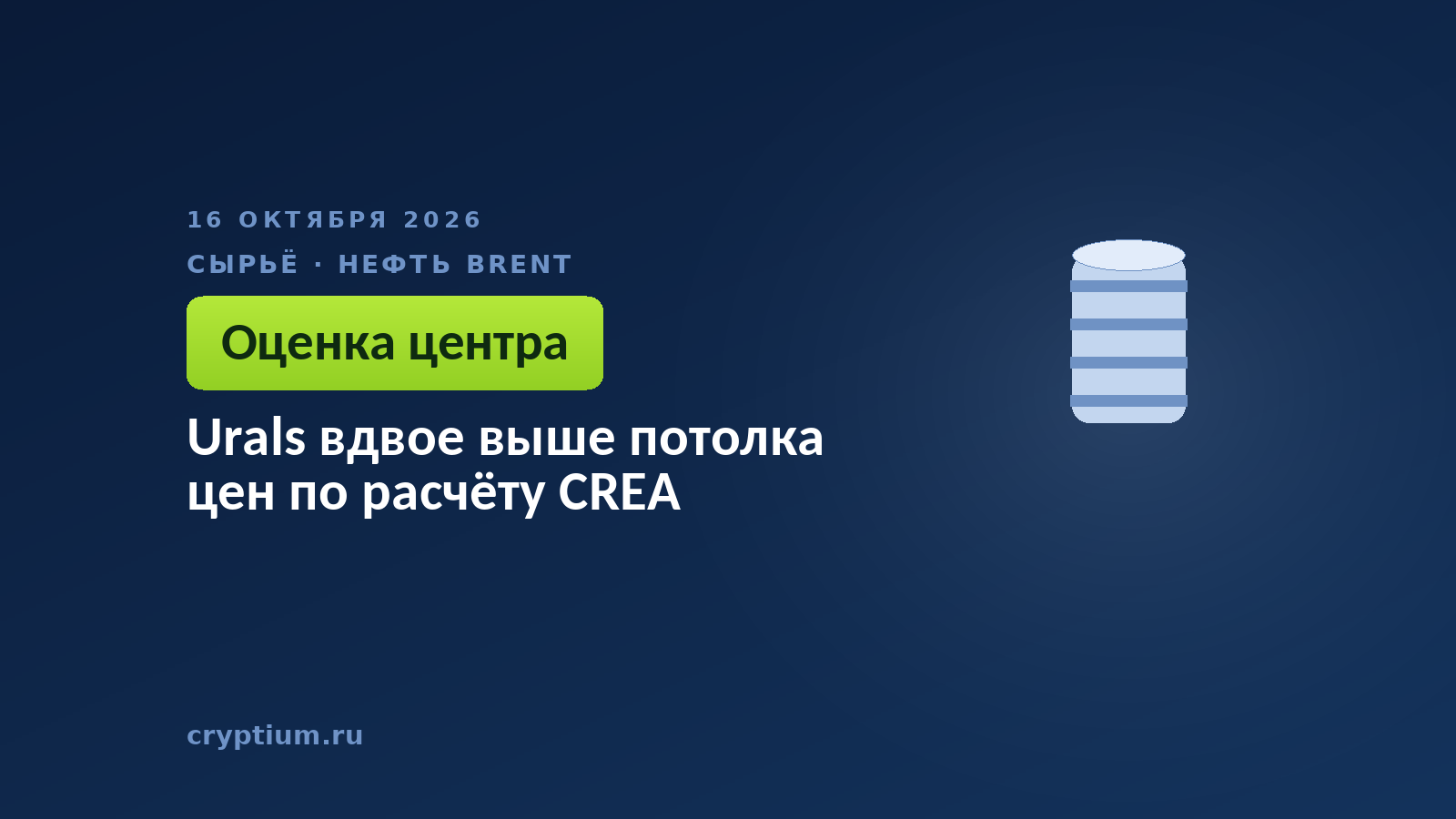 Urals вдвое выше потолка цен по расчёту CREA