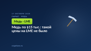 Медь по $15 тыс.: такой цены на LME не было