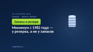 Минимум с 1982 года — у резерва, а не у запасов