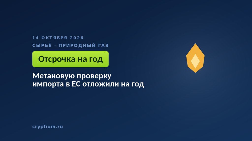 Метановую проверку импорта в ЕС отложили на год