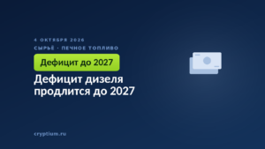 Дефицит дизеля продлится до 2027