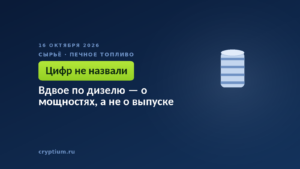 Вдвое по дизелю — о мощностях, а не о выпуске