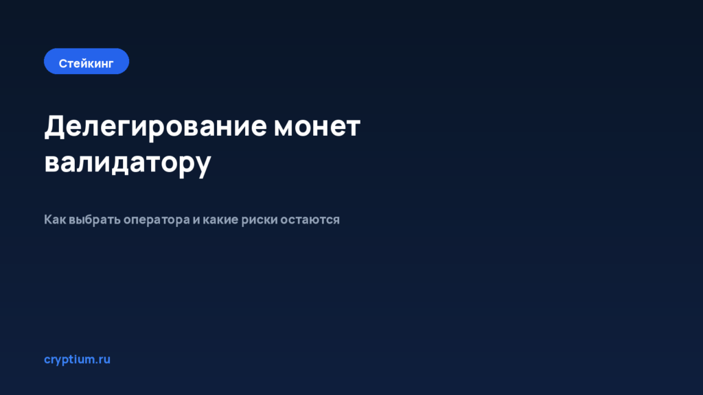 Как делегировать монеты и получать вознаграждение — обложка материала Cryptium